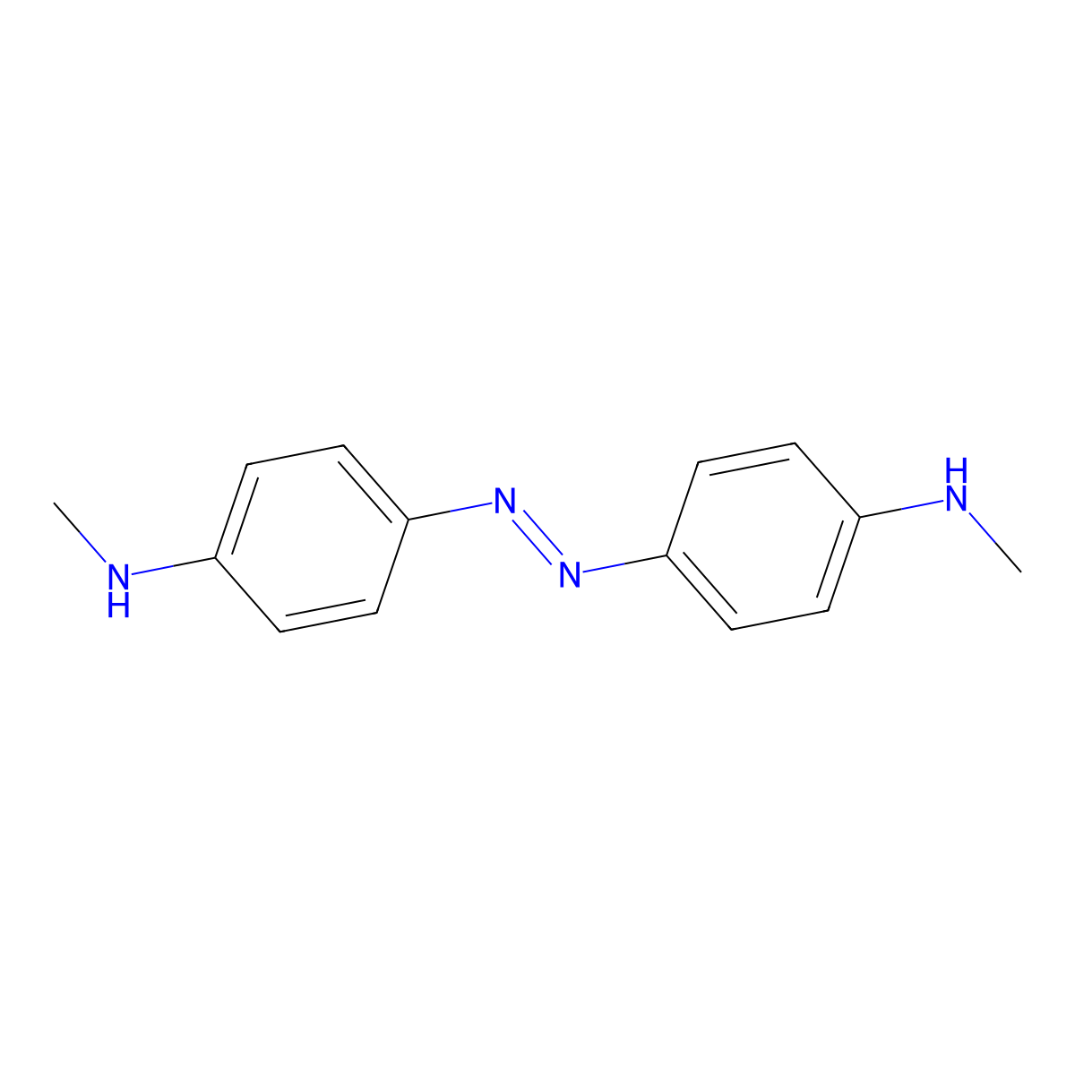 4,4'-Bis(methylamino)azobenzene molecular structure, CAS 34049-50-8