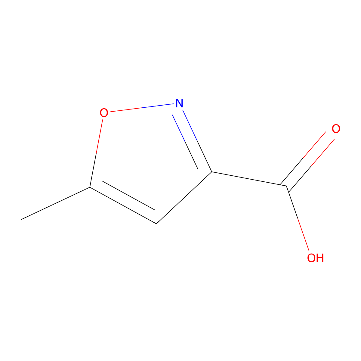 3-Methyl-5-isoxazolecarboxylic acid molecular structure, CAS 3405-77-4