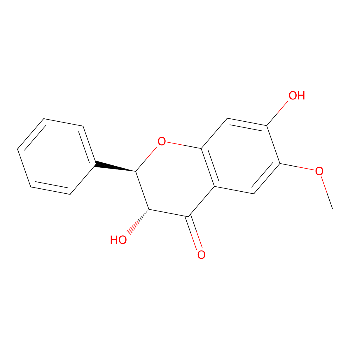 7-Hydroxy-6-methoxydihydroflavonol molecular structure, CAS 34050-66-3