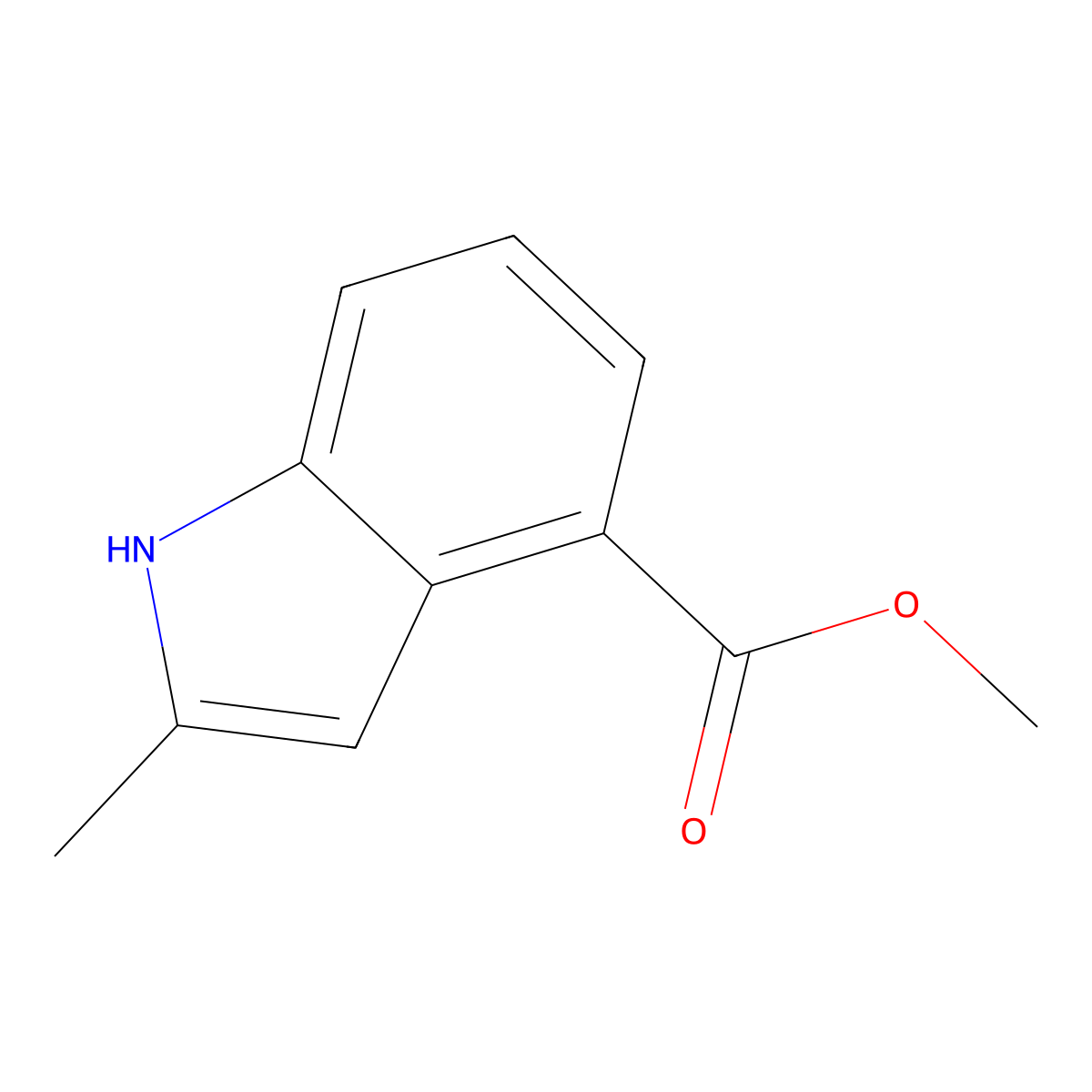 methyl 2-methyl-1H-indole-4-carboxylate molecular structure, CAS 34058-51-0