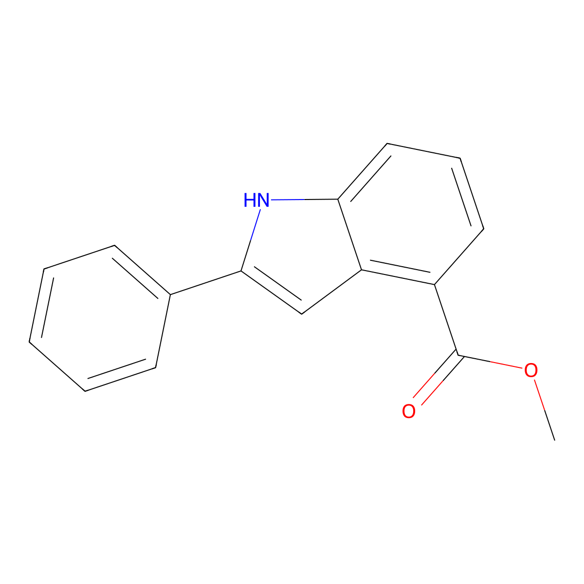Methyl 2-phenyl-1H-indole-4-carboxylate molecular structure, CAS 34058-54-3