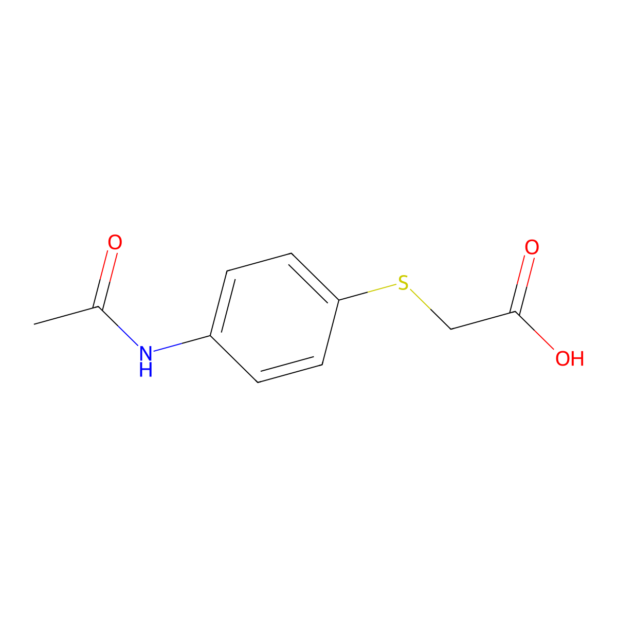 2-(4-acetamidophenyl)sulfanylacetic Acid molecular structure, CAS 3406-74-4