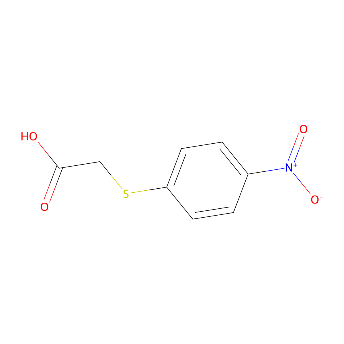 2-(4-Nitrophenylthio)acetic acid molecular structure, CAS 3406-75-5