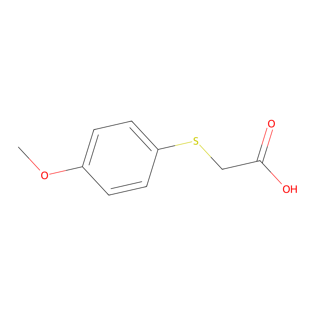 2-((4-Methoxyphenyl)thio)acetic acid molecular structure, CAS 3406-77-7