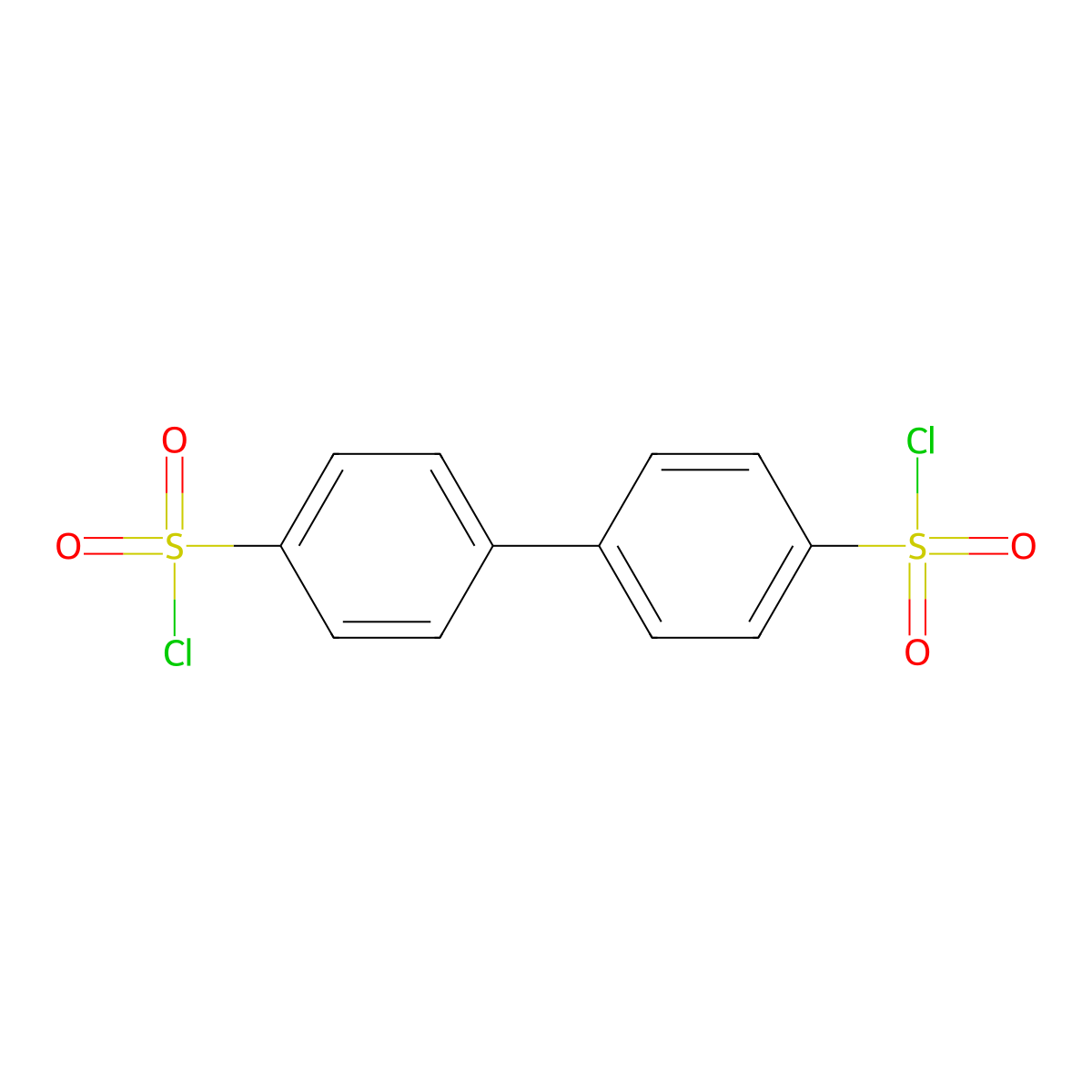 (1,1'-Biphenyl)-4,4'-disulfonyl dichloride molecular structure, CAS 3406-84-6