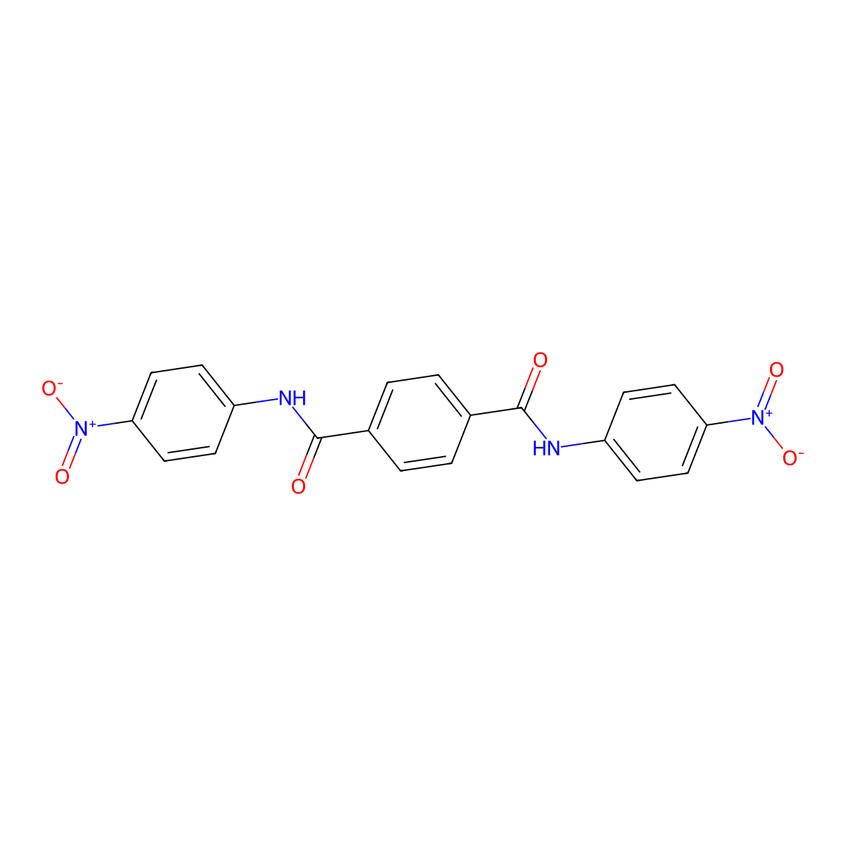 N,N'-bis(4-nitrophenyl)terephthalamide molecular structure, CAS 34062-84-5