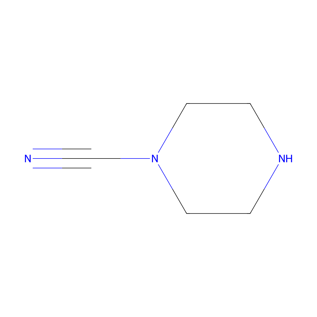 Piperazine-1-carbonitrile molecular structure, CAS 34065-01-5