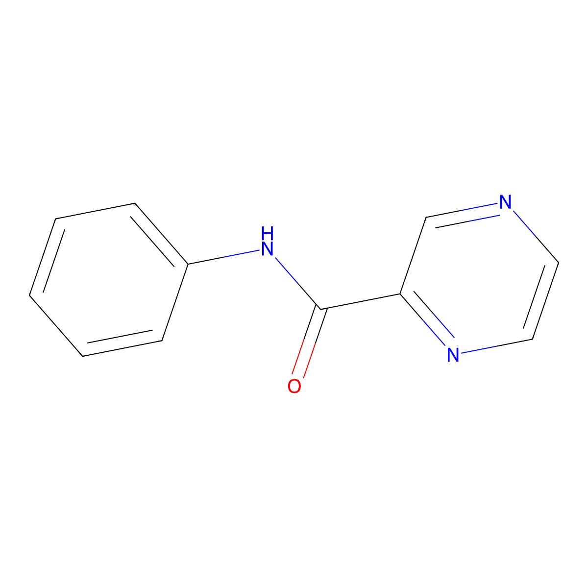 Pyrazinecarboxanilide molecular structure, CAS 34067-83-9