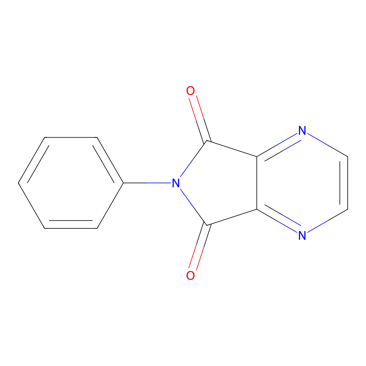 6-phenyl-5H-pyrrolo[3,4-b]pyrazine-5,7(6H)-dione molecular structure, CAS 34067-85-1