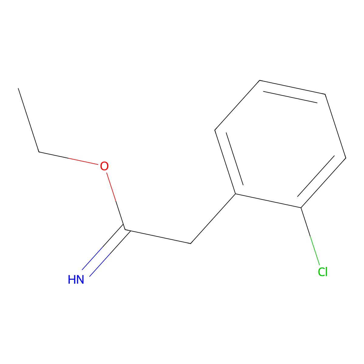 Ethyl 2-(2-chlorophenyl)ethanimidate molecular structure, CAS 34068-29-6