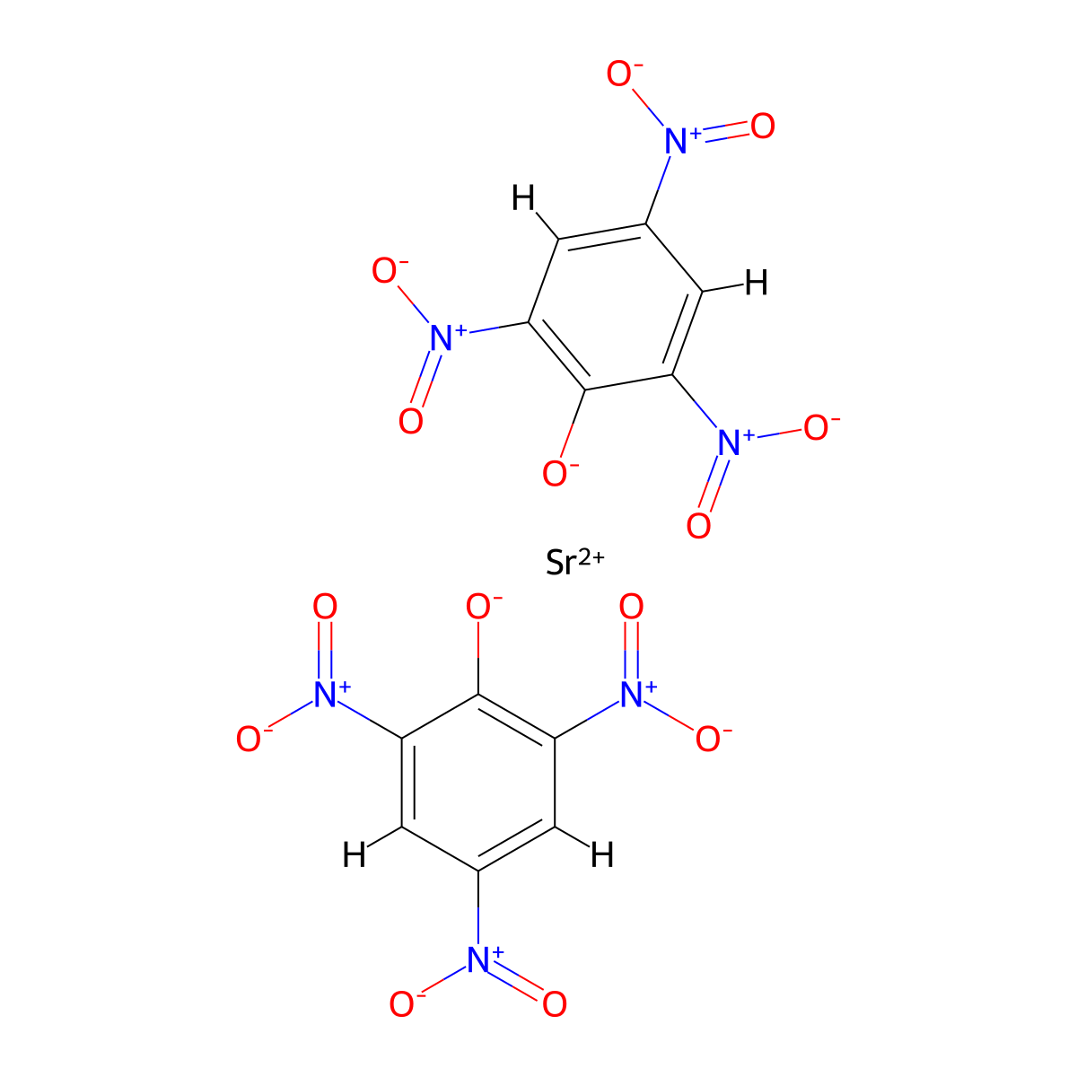 Strontium dipicrate molecular structure, CAS 34069-88-0