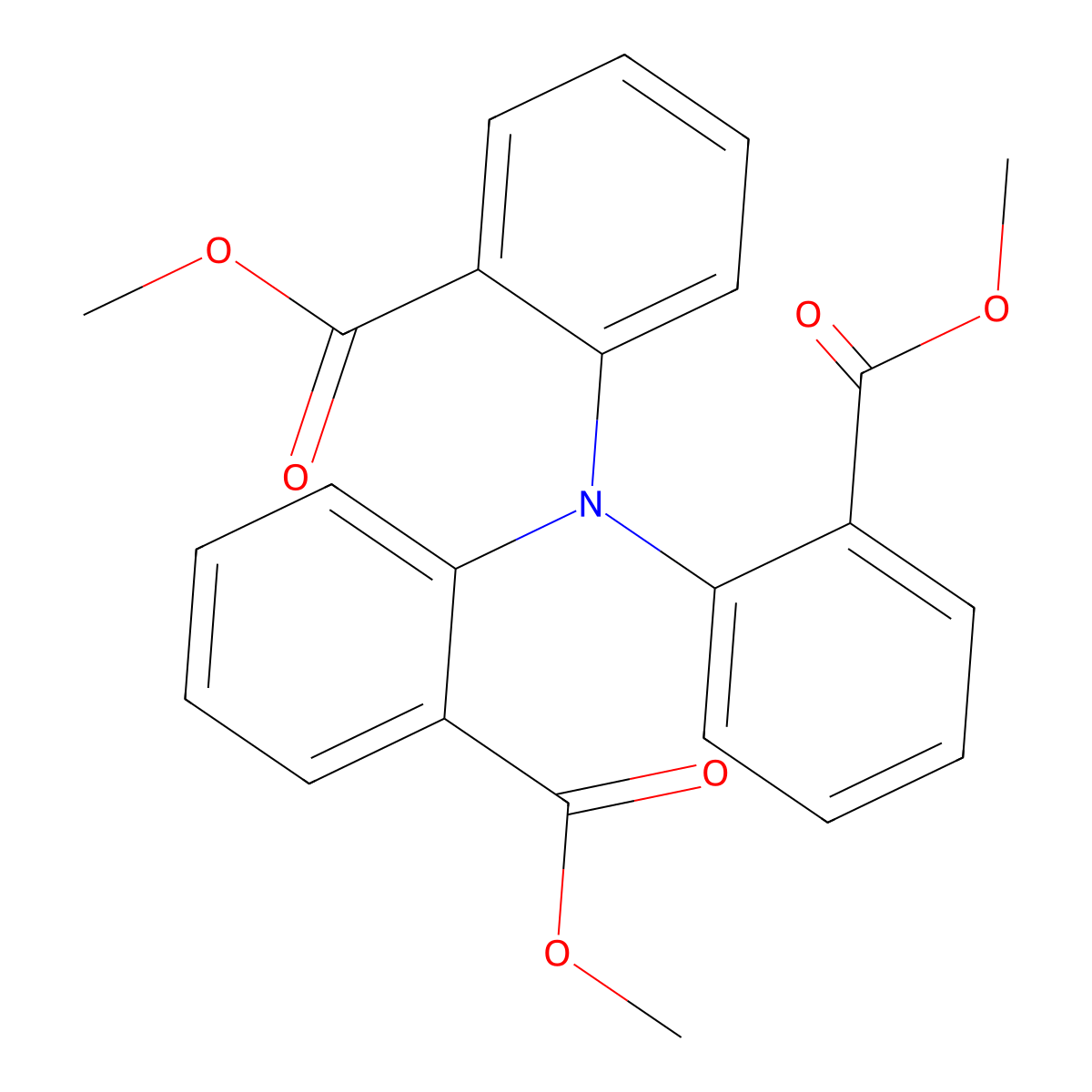 Trimethyl 2,2',2''-nitrilotribenzoate molecular structure, CAS 34069-90-4