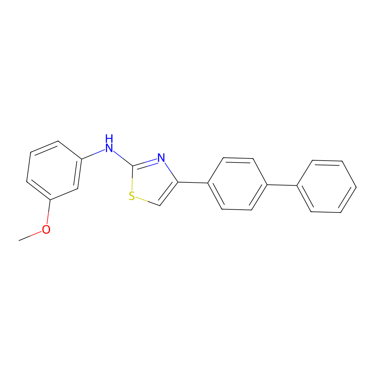 N-(3-methoxyphenyl)-4-(4-phenylphenyl)-1,3-thiazol-2-amine molecular structure, CAS 340690-12-2