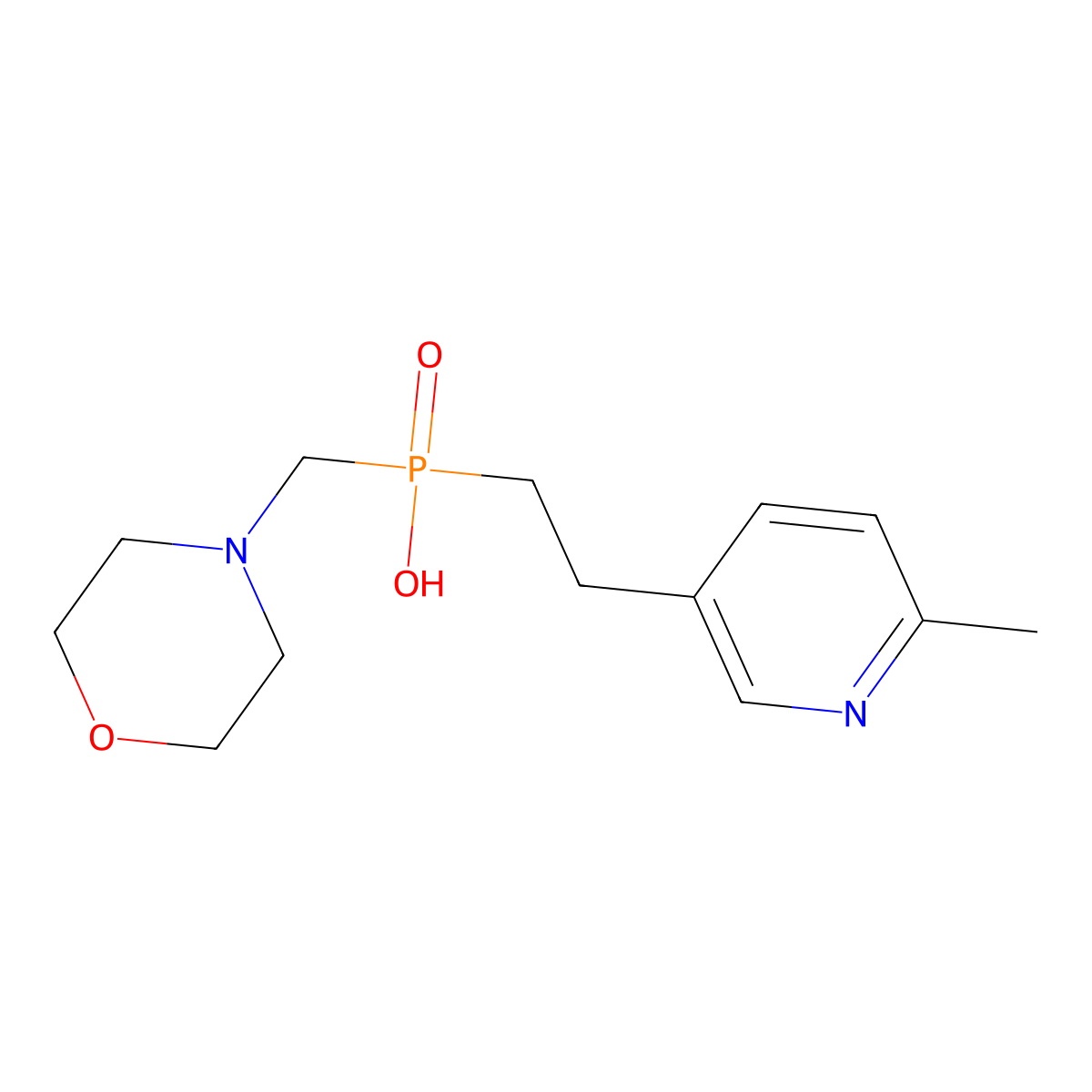 (2-(6-Methylpyridin-3-yl)ethyl)(morpholinomethyl)phosphinic acid molecular structure, CAS 340695-47-8