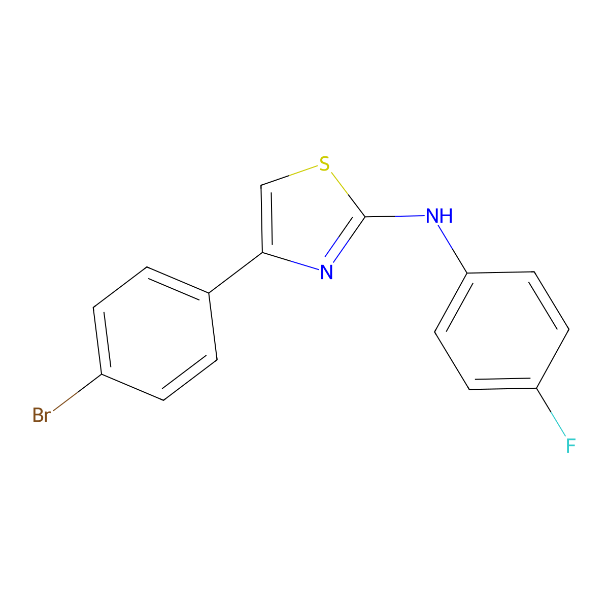4-(4-Bromophenyl)-N-(4-fluorophenyl)-1,3-thiazol-2-amine molecular structure, CAS 340695-51-4