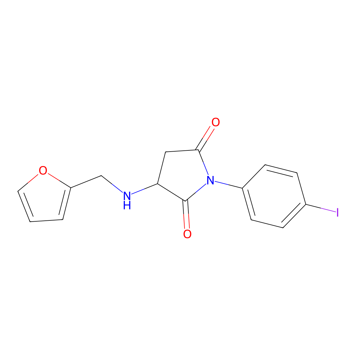 3-[(Furan-2-ylmethyl)amino]-1-(4-iodophenyl)pyrrolidine-2,5-dione molecular structure, CAS 340696-64-2