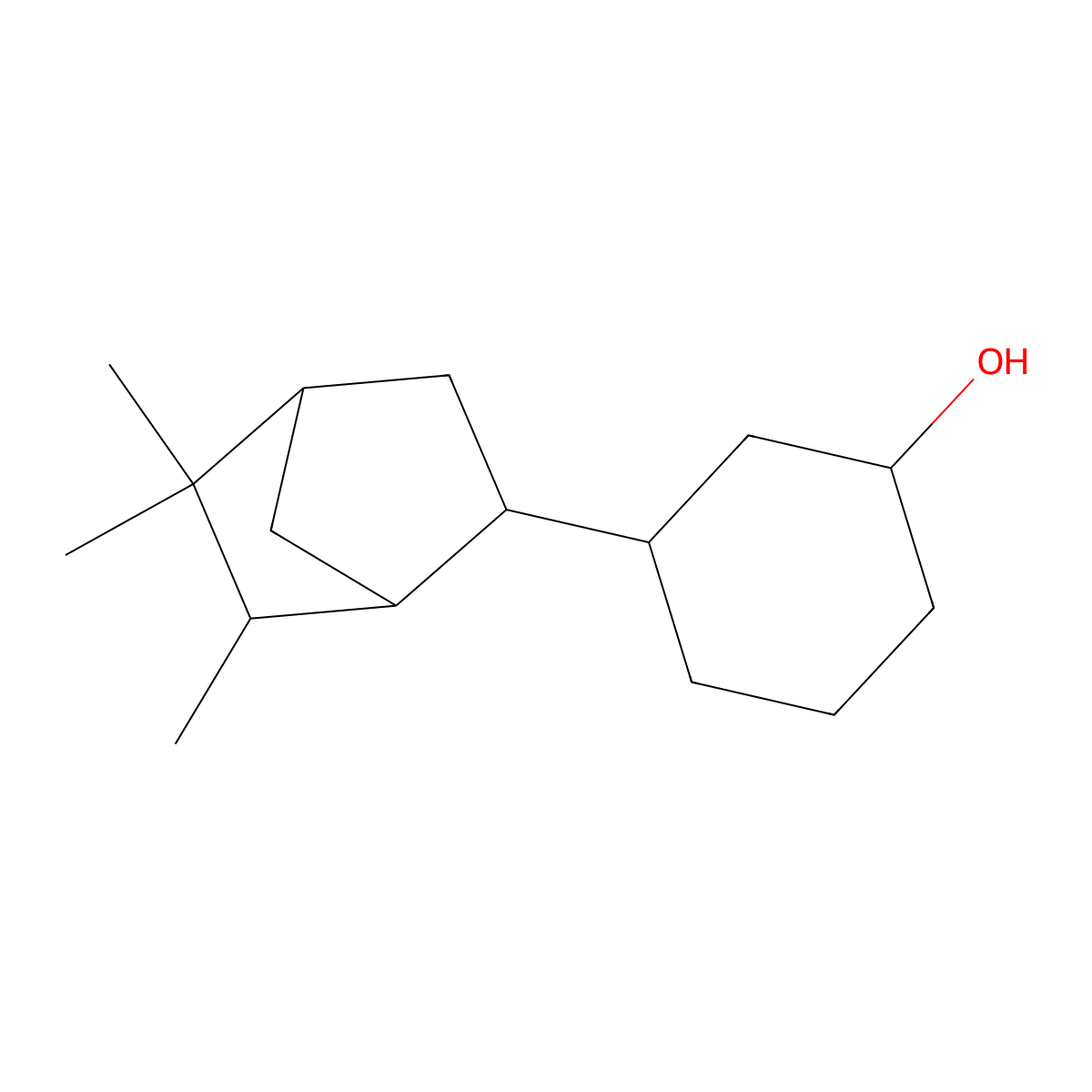 Isobornyl cyclohexanol molecular structure, CAS 3407-42-9