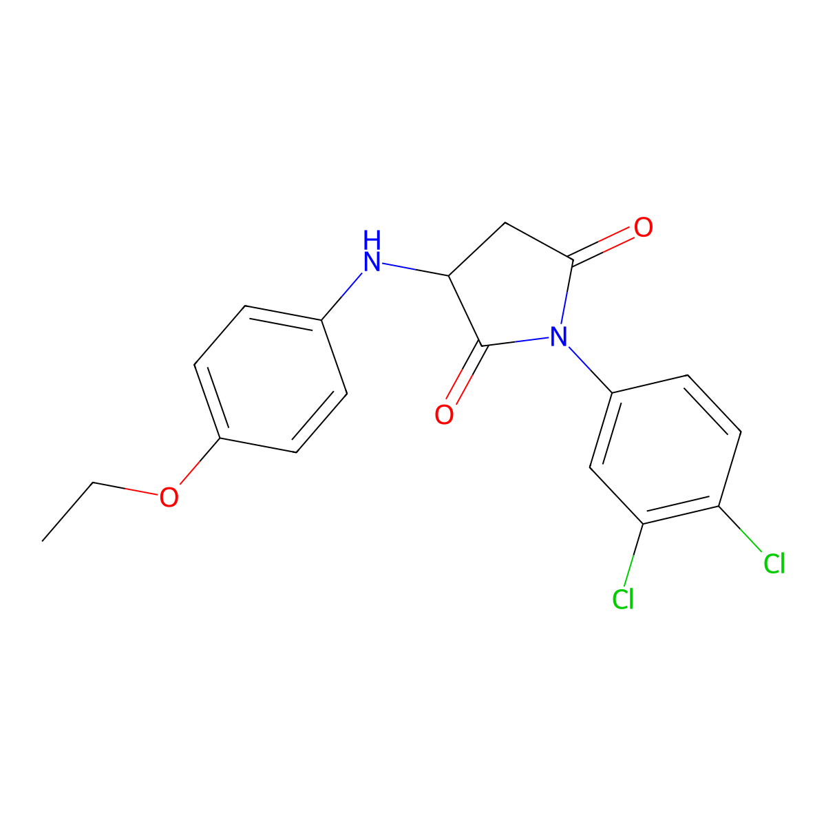 1-(3,4-Dichlorophenyl)-3-[(4-ethoxyphenyl)amino]pyrrolidine-2,5-dione molecular structure, CAS 340703-45-9