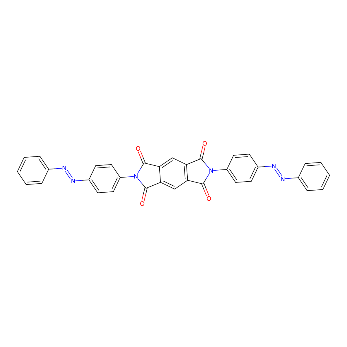 2,6-bis{4-[(E)-phenyldiazenyl]phenyl}pyrrolo[3,4-f]isoindole-1,3,5,7(2H,6H)-tetrone molecular structure, CAS 34072-53-2
