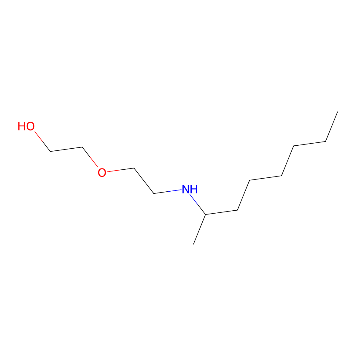 2-{2-[(Octan-2-yl)amino]ethoxy}ethan-1-ol molecular structure, CAS 34072-70-3