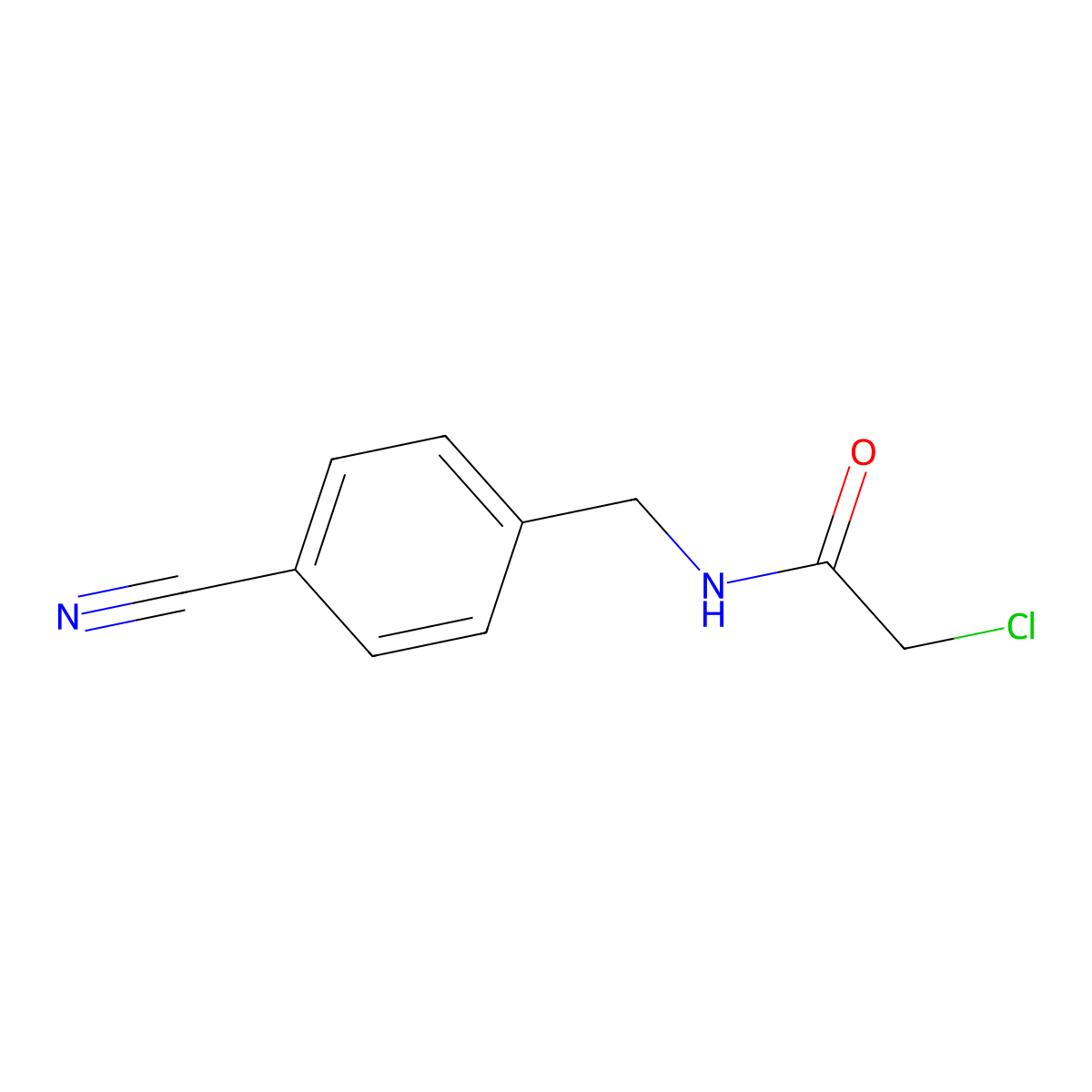 2-chloro-N-((4-cyanophenyl)methyl)acetamide molecular structure, CAS 340732-46-9