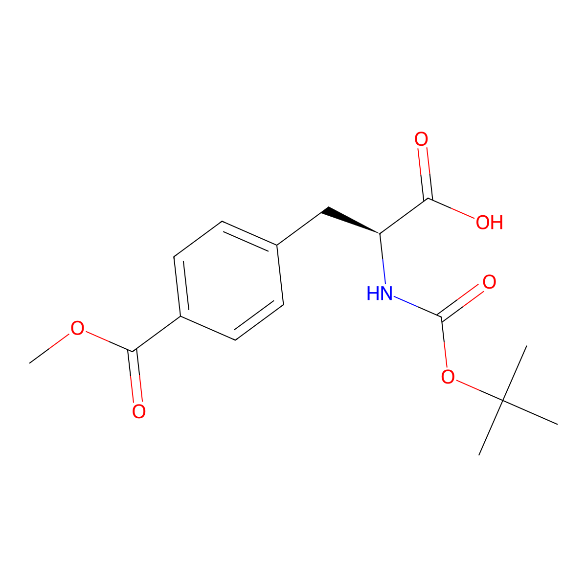 (2S)-2-(((tert-butoxy)carbonyl)amino)-3-(4-(methoxycarbonyl)phenyl)propanoic acid molecular structure, CAS 340732-80-1