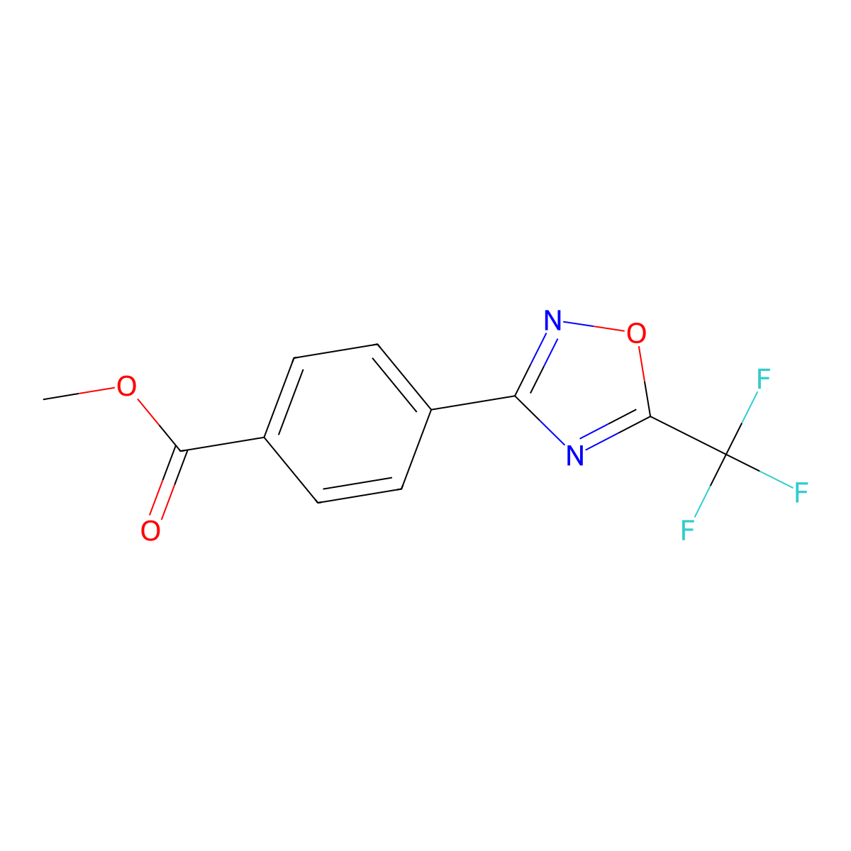 Methyl 4-(5-trifluoromethyl-1,2,4-oxadiazol-3-yl)benzoate molecular structure, CAS 340736-74-5