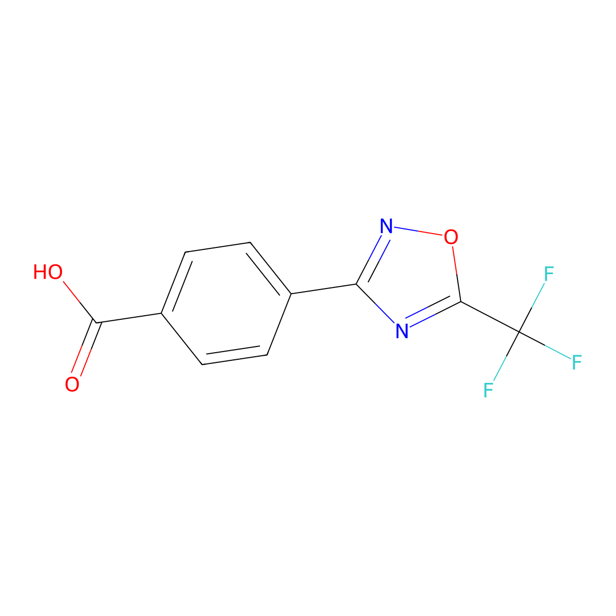 4-(5-(Trifluoromethyl)-1,2,4-oxadiazol-3-yl)benzoic acid molecular structure, CAS 340736-76-7
