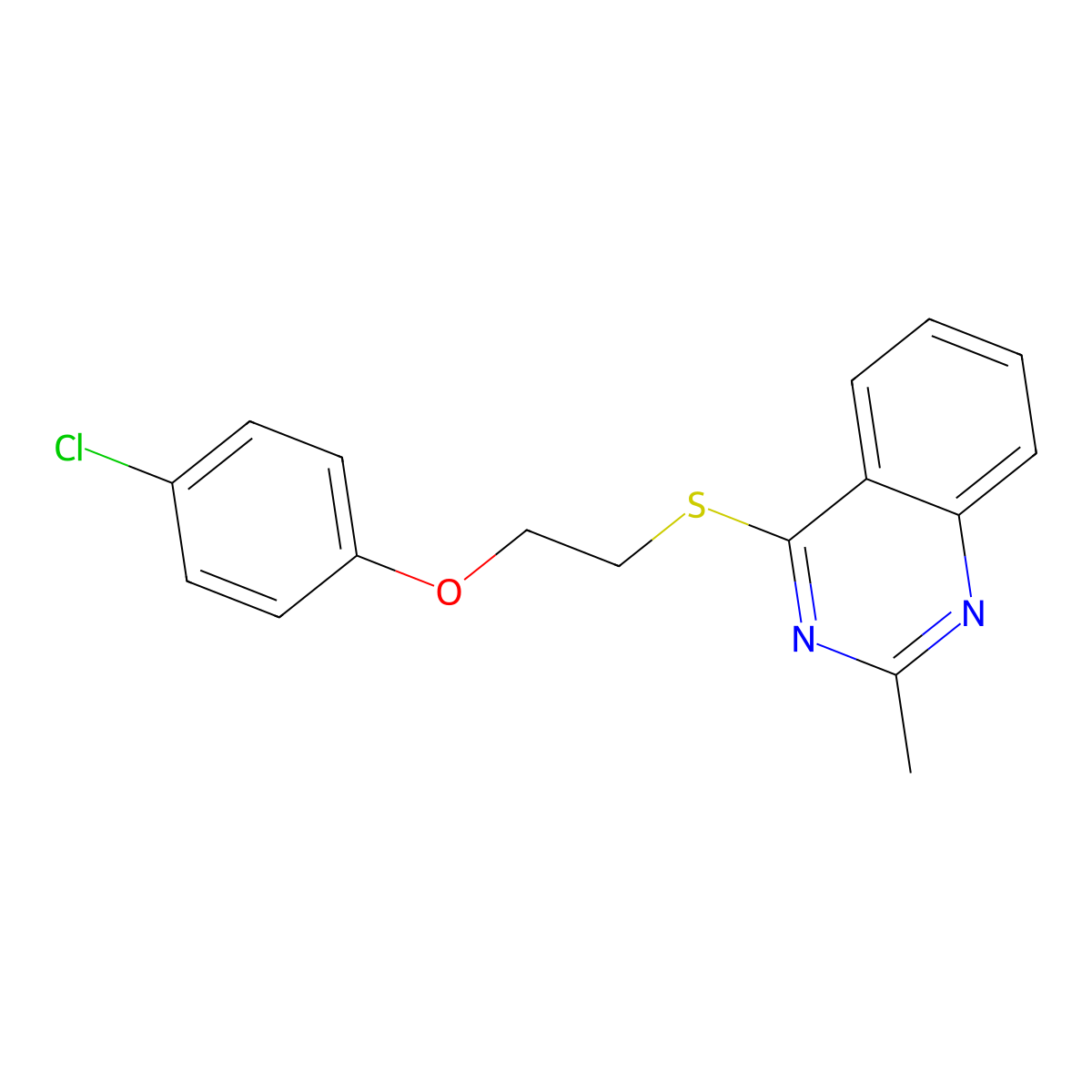 4-{[2-(4-Chlorophenoxy)ethyl]sulfanyl}-2-methylquinazoline molecular structure, CAS 340740-20-7