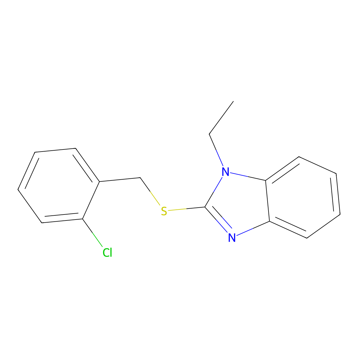 2-Chlorobenzyl 1-ethyl-1H-benzimidazol-2-yl sulfide molecular structure, CAS 340741-04-0