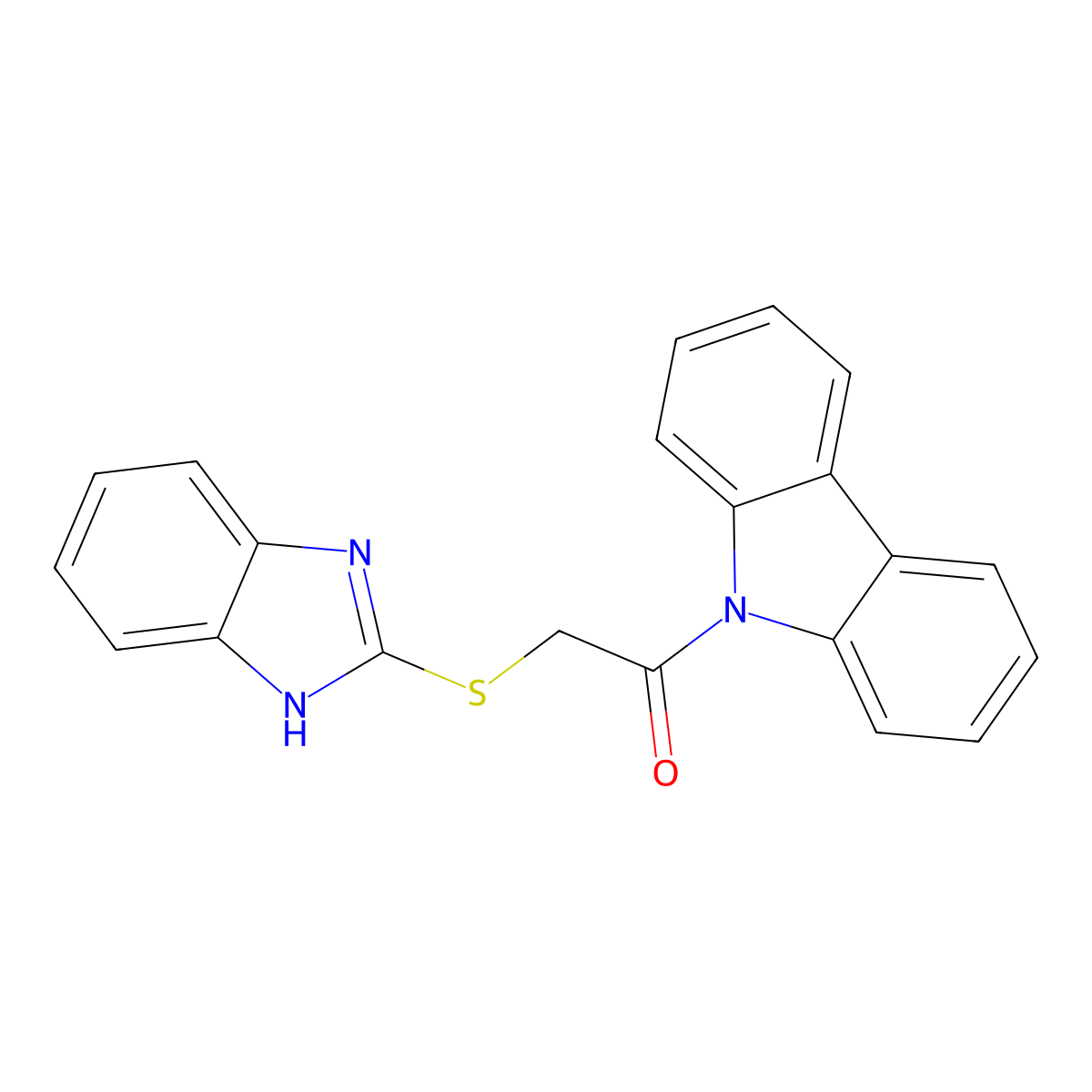 2-(1H-benzimidazol-2-ylsulfanyl)-1-carbazol-9-ylethanone molecular structure, CAS 340741-40-4