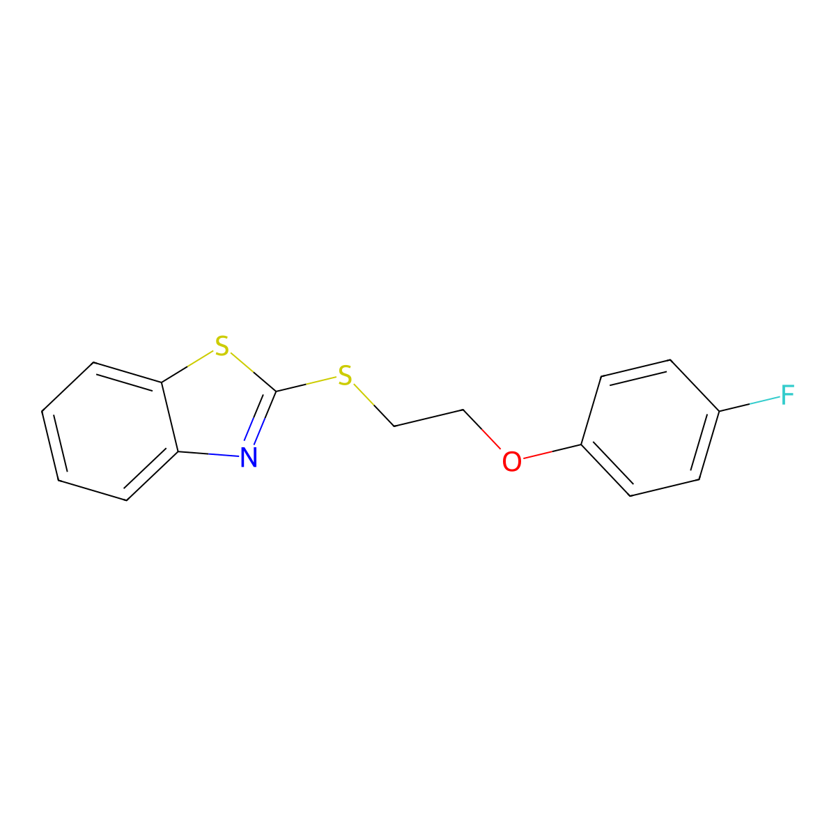 2-{[2-(4-Fluorophenoxy)ethyl]sulfanyl}-1,3-benzothiazole molecular structure, CAS 340742-33-8