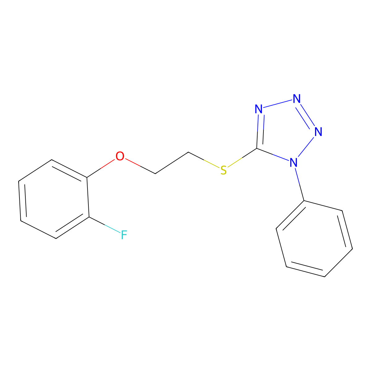 5-[2-(2-Fluorophenoxy)ethylsulfanyl]-1-phenyltetrazole molecular structure, CAS 340742-91-8