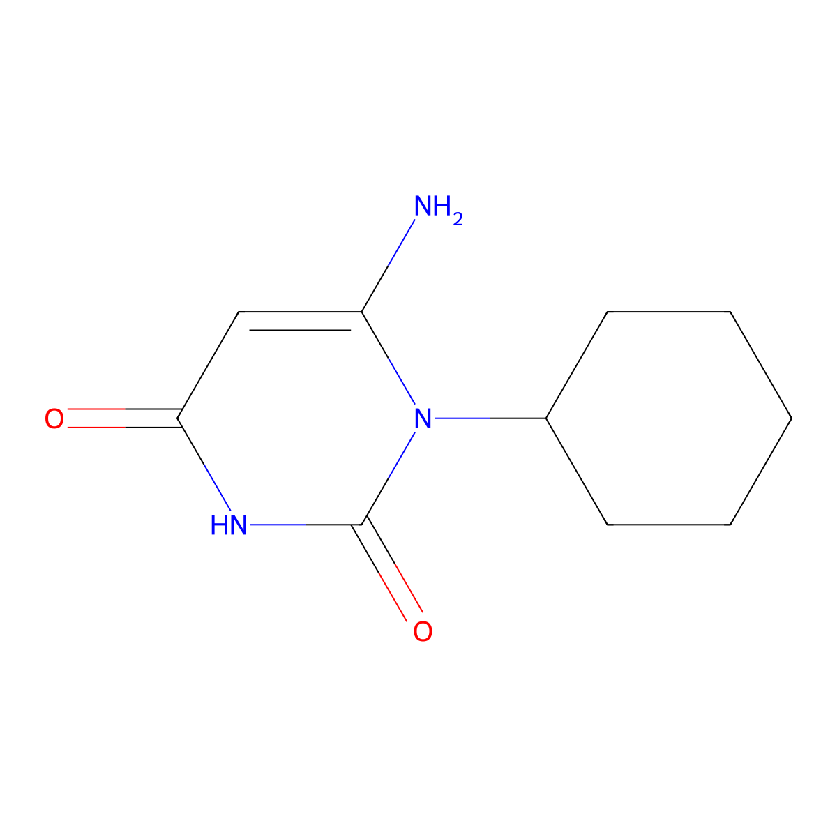 6-amino-1-cyclohexylpyrimidine-2,4(1H,3H)-dione molecular structure, CAS 340743-01-3