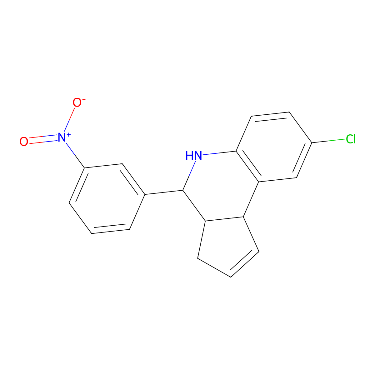8-chloro-4-(3-nitrophenyl)-3a,4,5,9b-tetrahydro-3H-cyclopenta[c]quinoline molecular structure, CAS 340746-58-9
