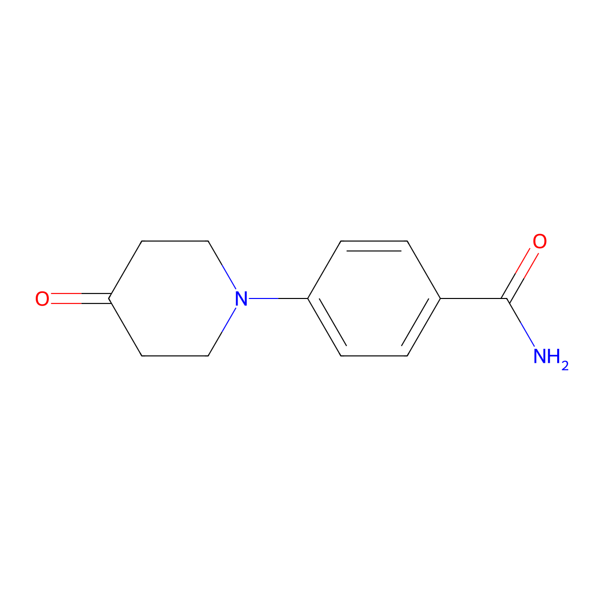 4-(4-Oxopiperidin-1-yl)benzamide molecular structure, CAS 340756-87-8