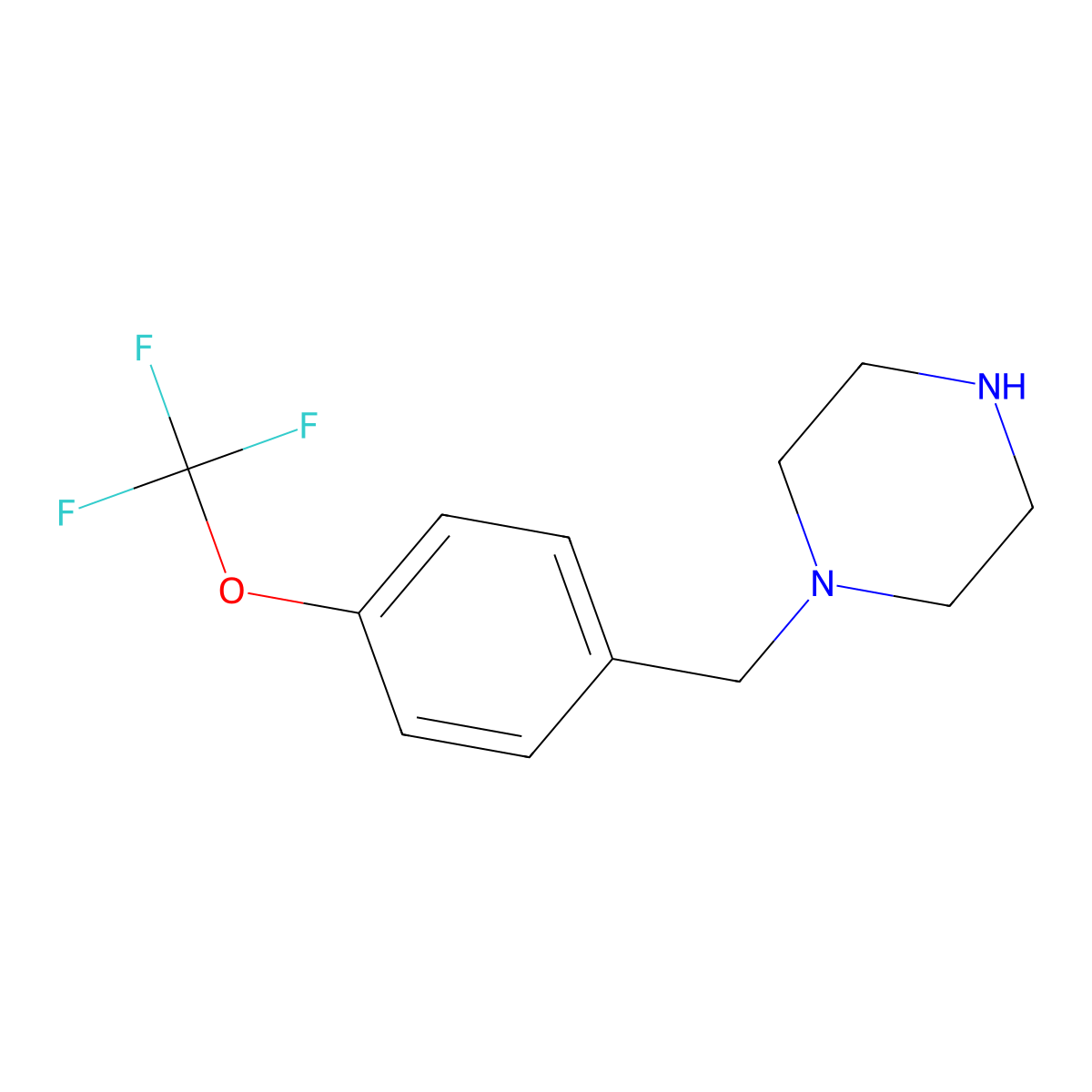 1-((4-(Trifluoromethoxy)phenyl)methyl)piperazine molecular structure, CAS 340759-27-5