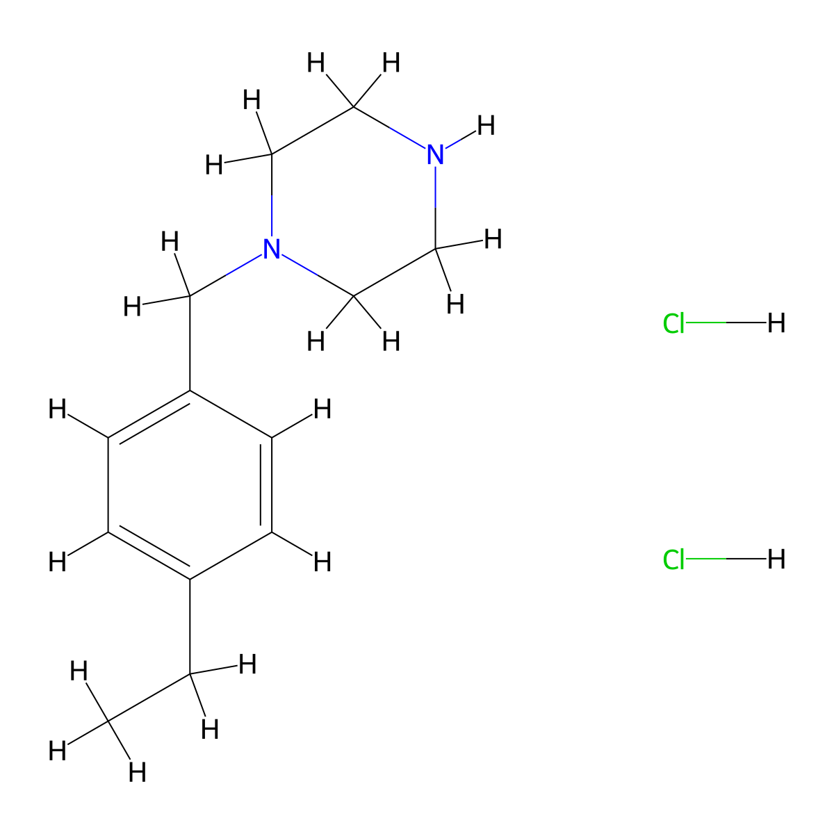1-(4-Ethyl-benzyl)-piperazine dihydrochloride molecular structure, CAS 340759-53-7
