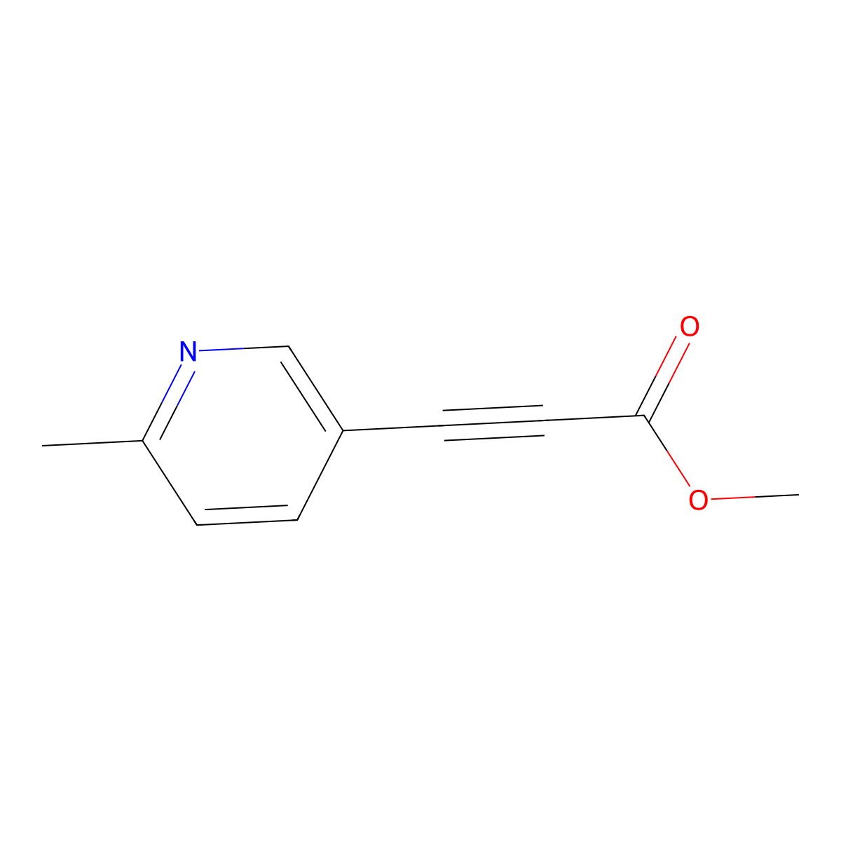 Methyl 3-(6-methylpyridin-3-yl)prop-2-ynoate molecular structure, CAS 340771-86-0
