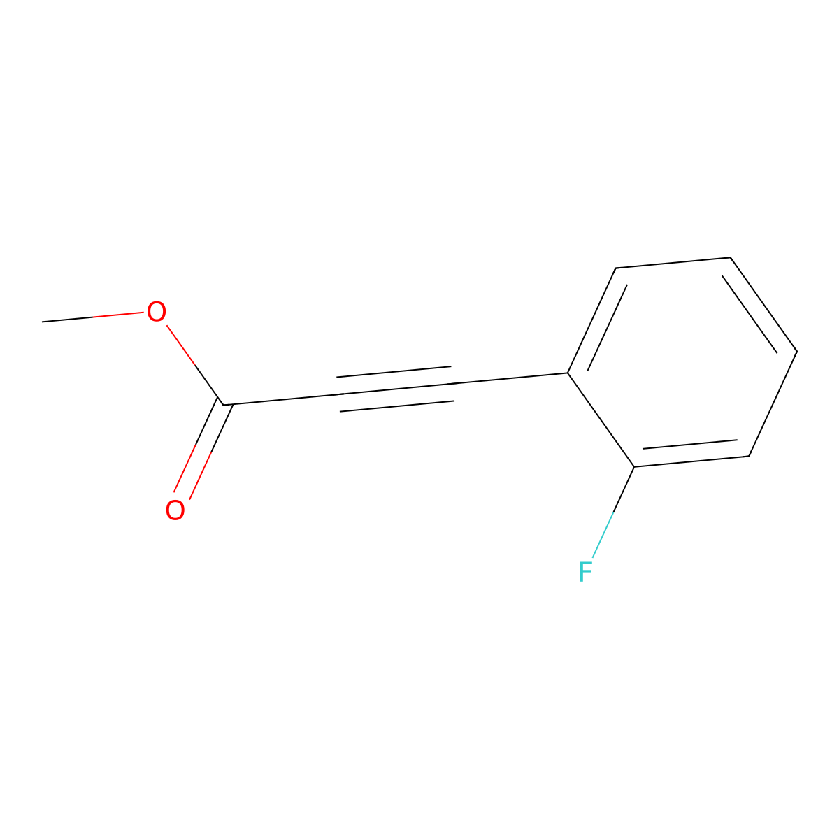 Methyl 3-(2-fluorophenyl)prop-2-ynoate molecular structure, CAS 340772-55-6