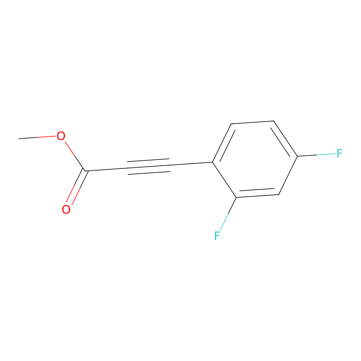 Methyl 3-(2,4-difluorophenyl)prop-2-ynoate molecular structure, CAS 340772-56-7