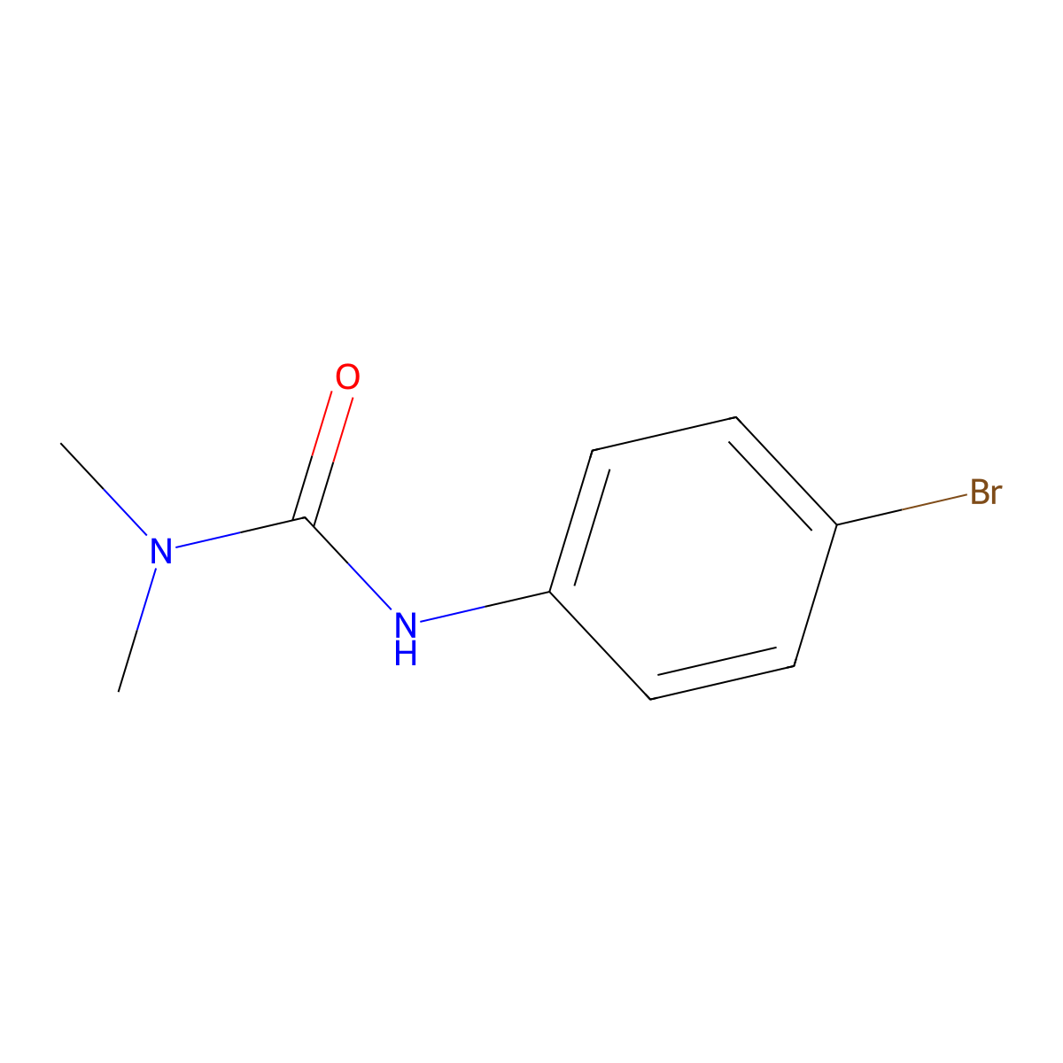 3-(4-Bromophenyl)-1,1-dimethylurea molecular structure, CAS 3408-97-7