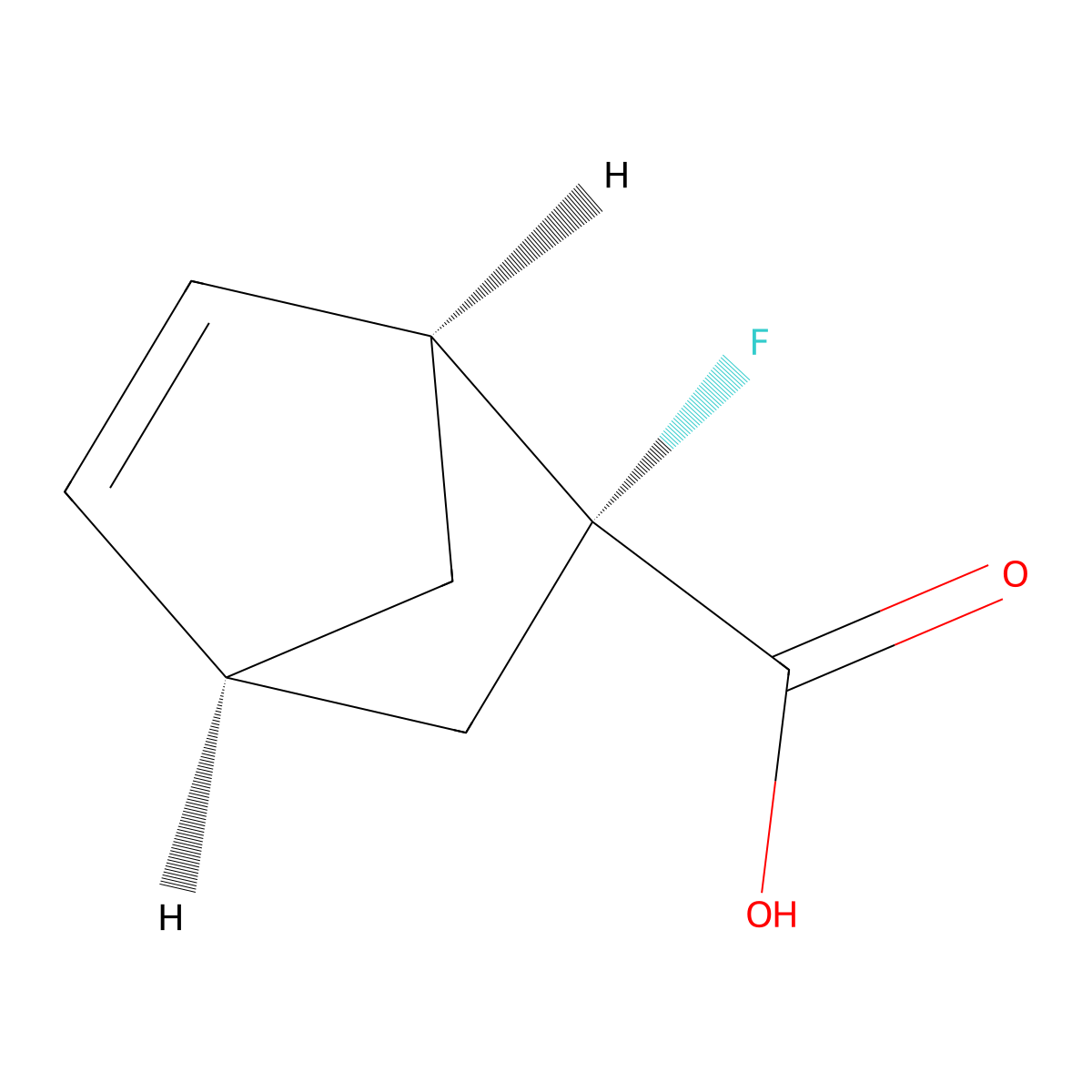 rac-(1R,2S,4R)-2-fluorobicyclo[2.2.1]hept-5-ene-2-carboxylic acid molecular structure, CAS 34080-81-4