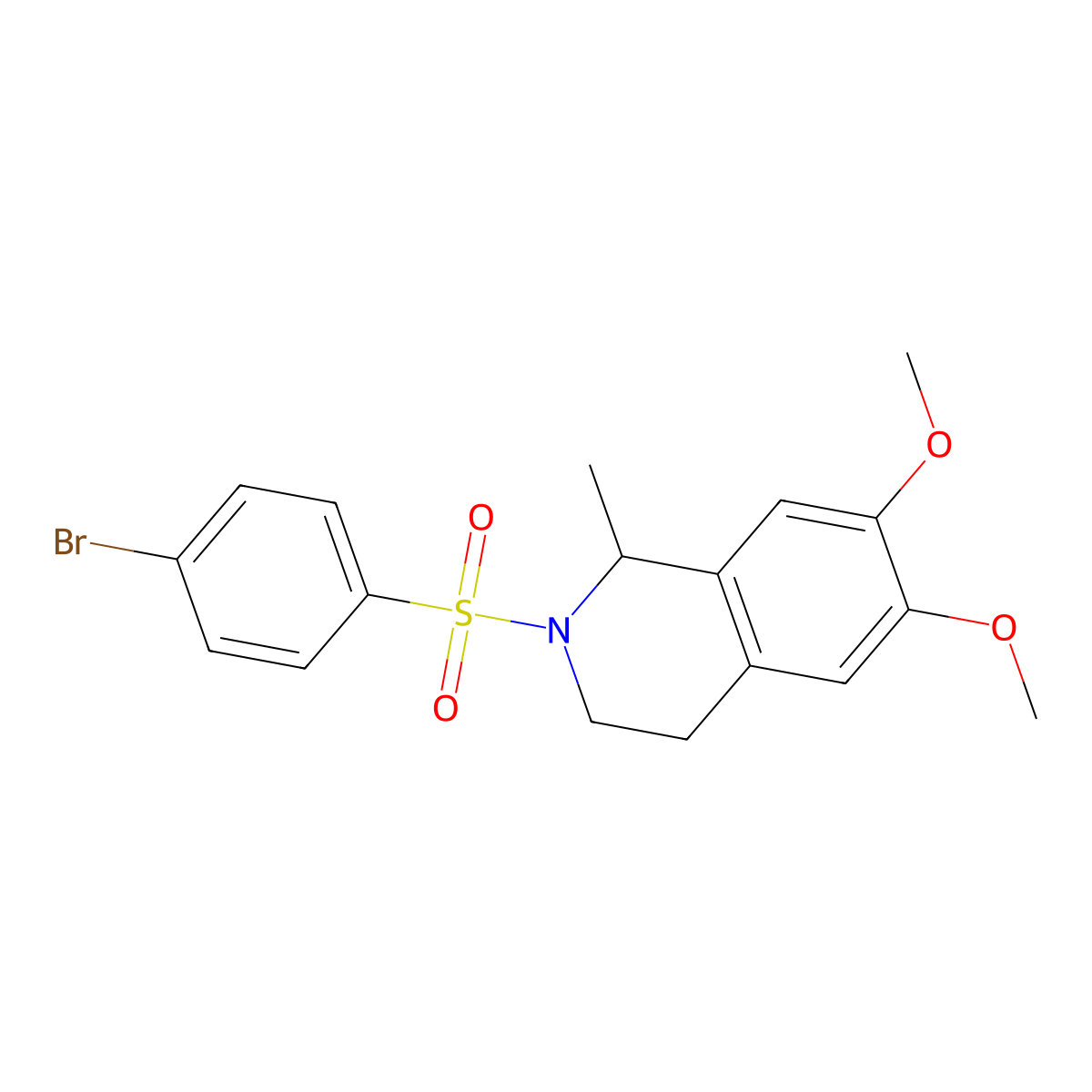 2-[(4-Bromophenyl)sulfonyl]-6,7-dimethoxy-1-methyl-1,2,3,4-tetrahydroisoquinoline molecular structure, CAS 340801-77-6