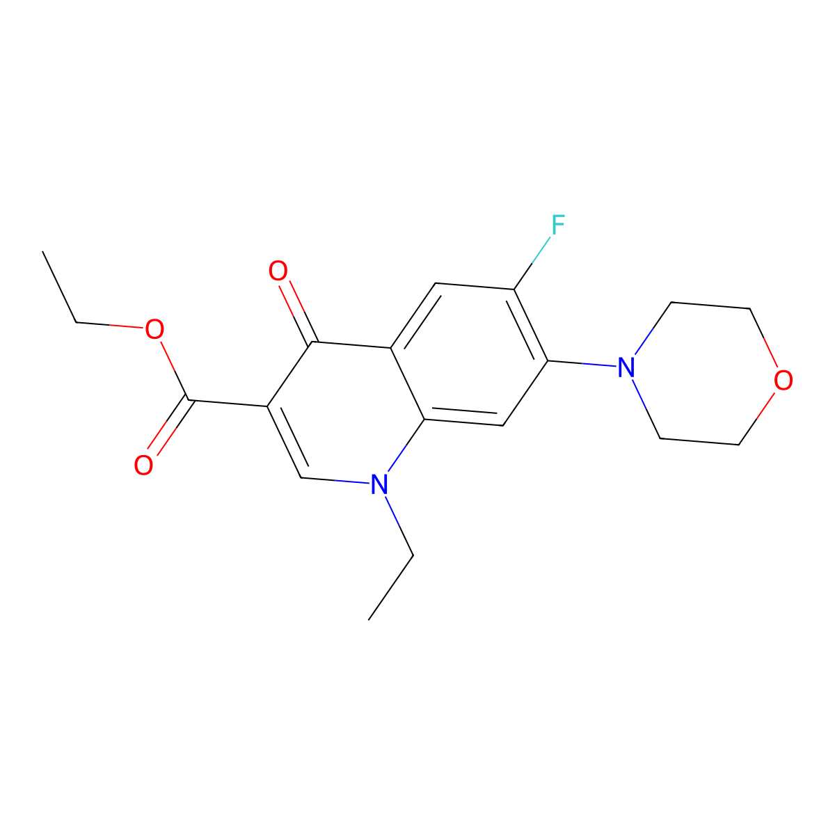 Ethyl 1-ethyl-6-fluoro-7-morpholin-4-yl-4-oxoquinoline-3-carboxylate molecular structure, CAS 340805-21-2
