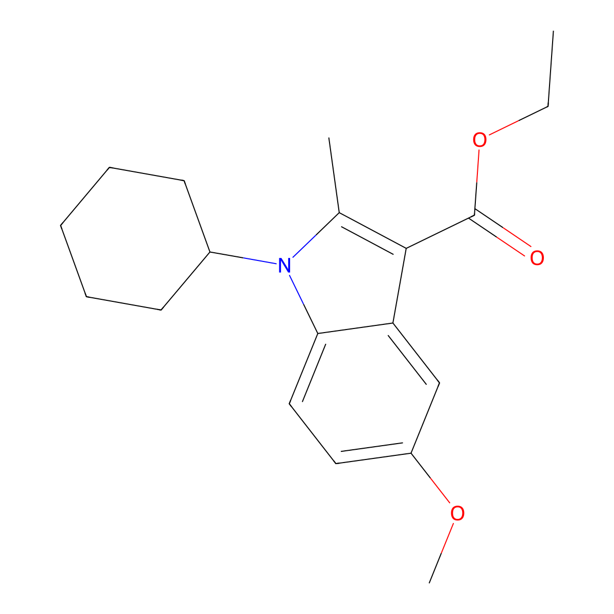 ethyl 1-cyclohexyl-5-methoxy-2-methyl-1H-indole-3-carboxylate molecular structure, CAS 340806-42-0
