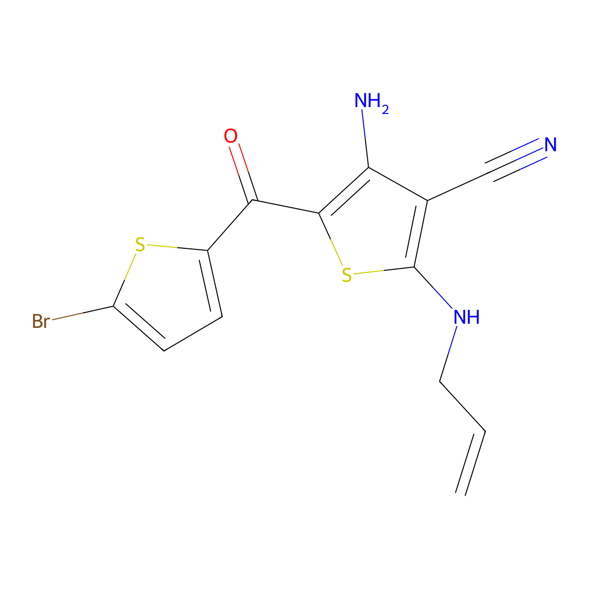2-(Allylamino)-4-amino-5-[(5-bromo-2-thienyl)carbonyl]-3-thiophenecarbonitrile molecular structure, CAS 340809-16-7