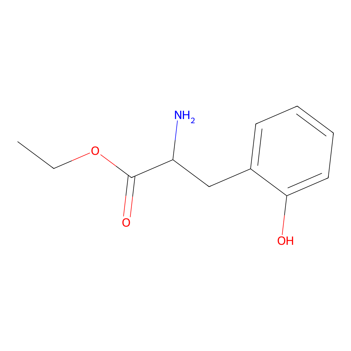 Ethyl 2-amino-3-(2-hydroxyphenyl)propanoate molecular structure, CAS 34081-16-8