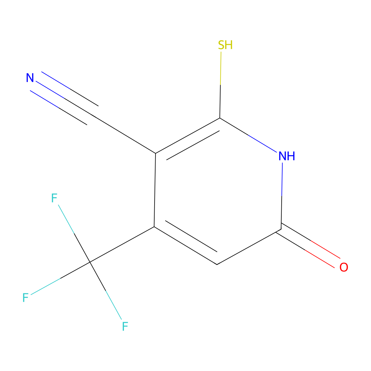 6-Oxo-2-sulfanyl-4-(trifluoromethyl)-1,6-dihydropyridine-3-carbonitrile molecular structure, CAS 340812-70-6