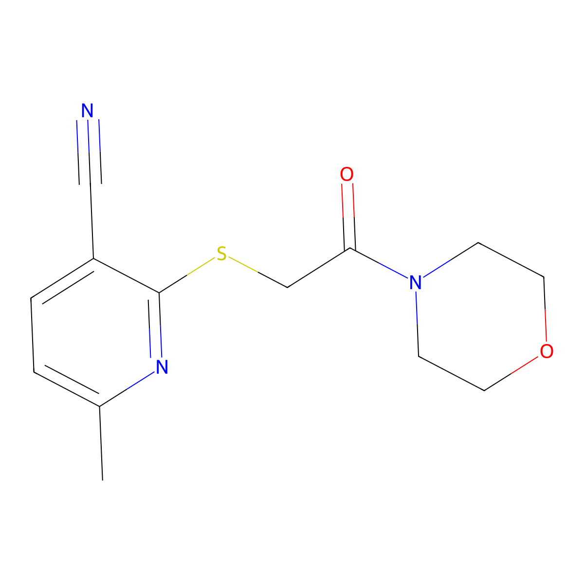 6-Methyl-2-{[2-(morpholin-4-yl)-2-oxoethyl]sulfanyl}pyridine-3-carbonitrile molecular structure, CAS 340816-87-7